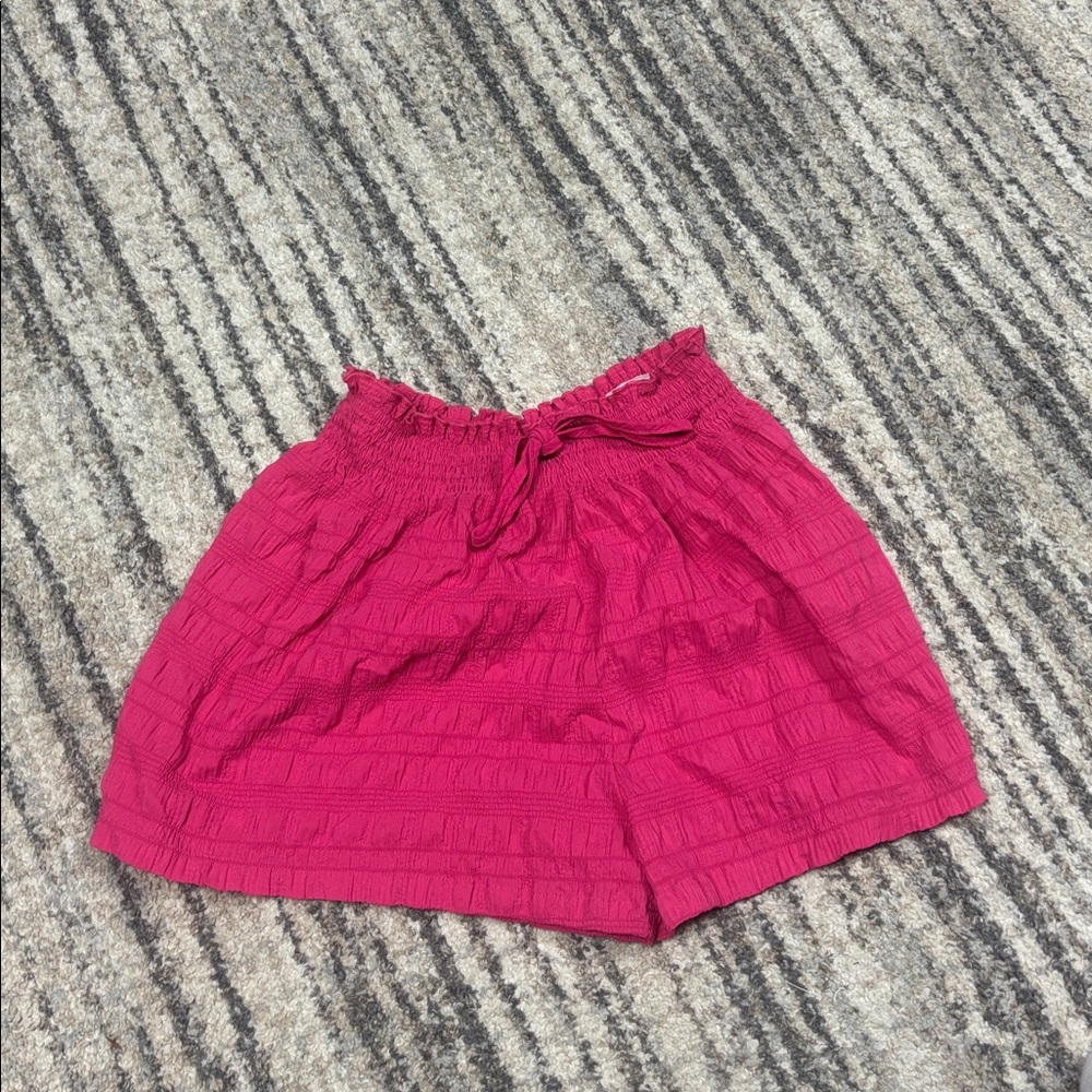 SHEIN Fuchsia Ruffled Shorts